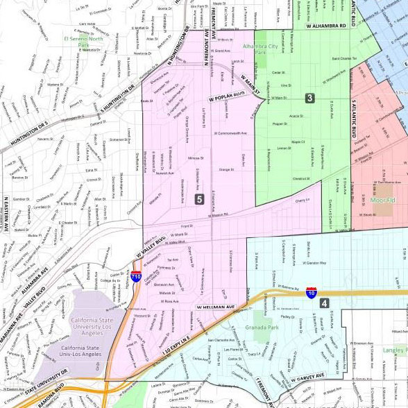 Map of Alhambra District 5